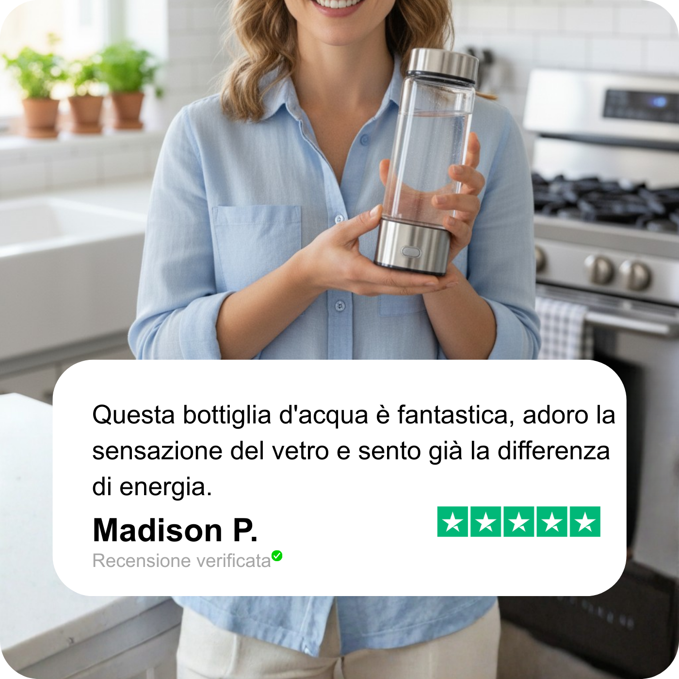 Hydrohealth – Bottiglia d'acqua idrogenata